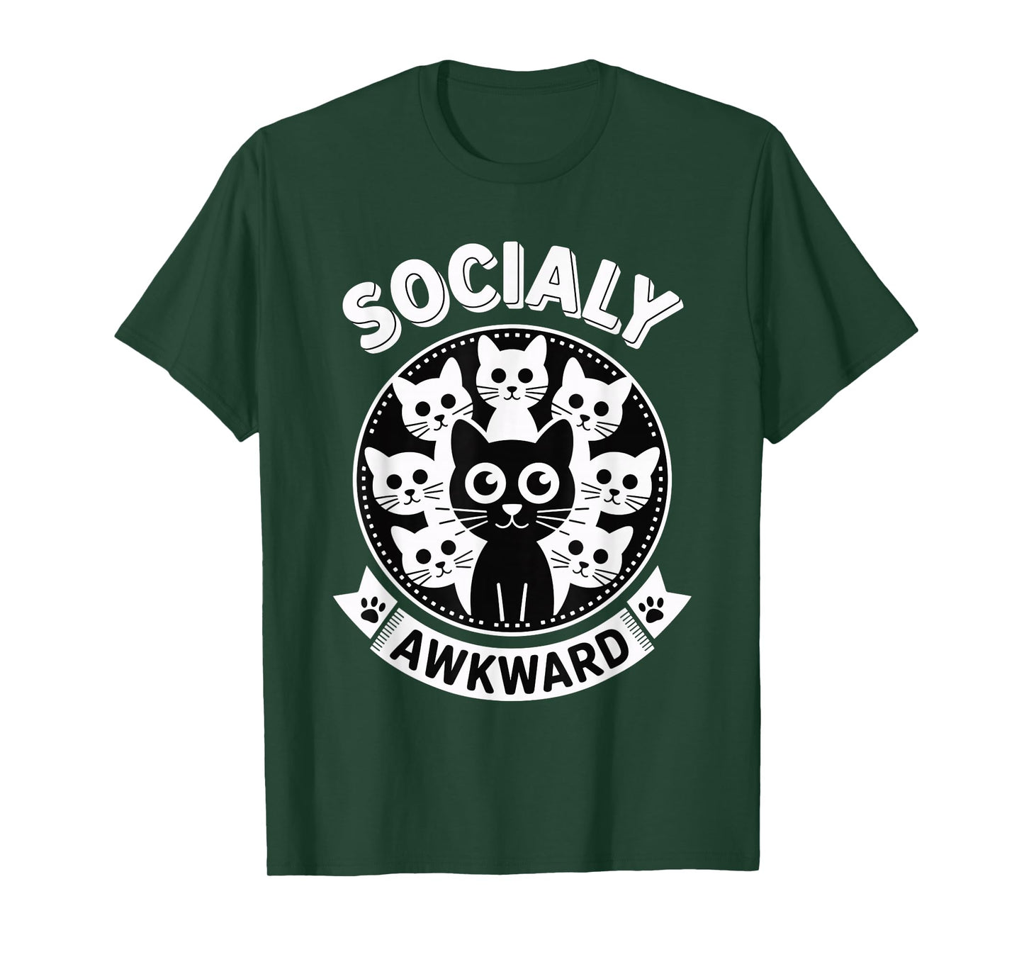 Socially Awkward Cute Introvert Cat Meme Anti-Social Club T-Shirt