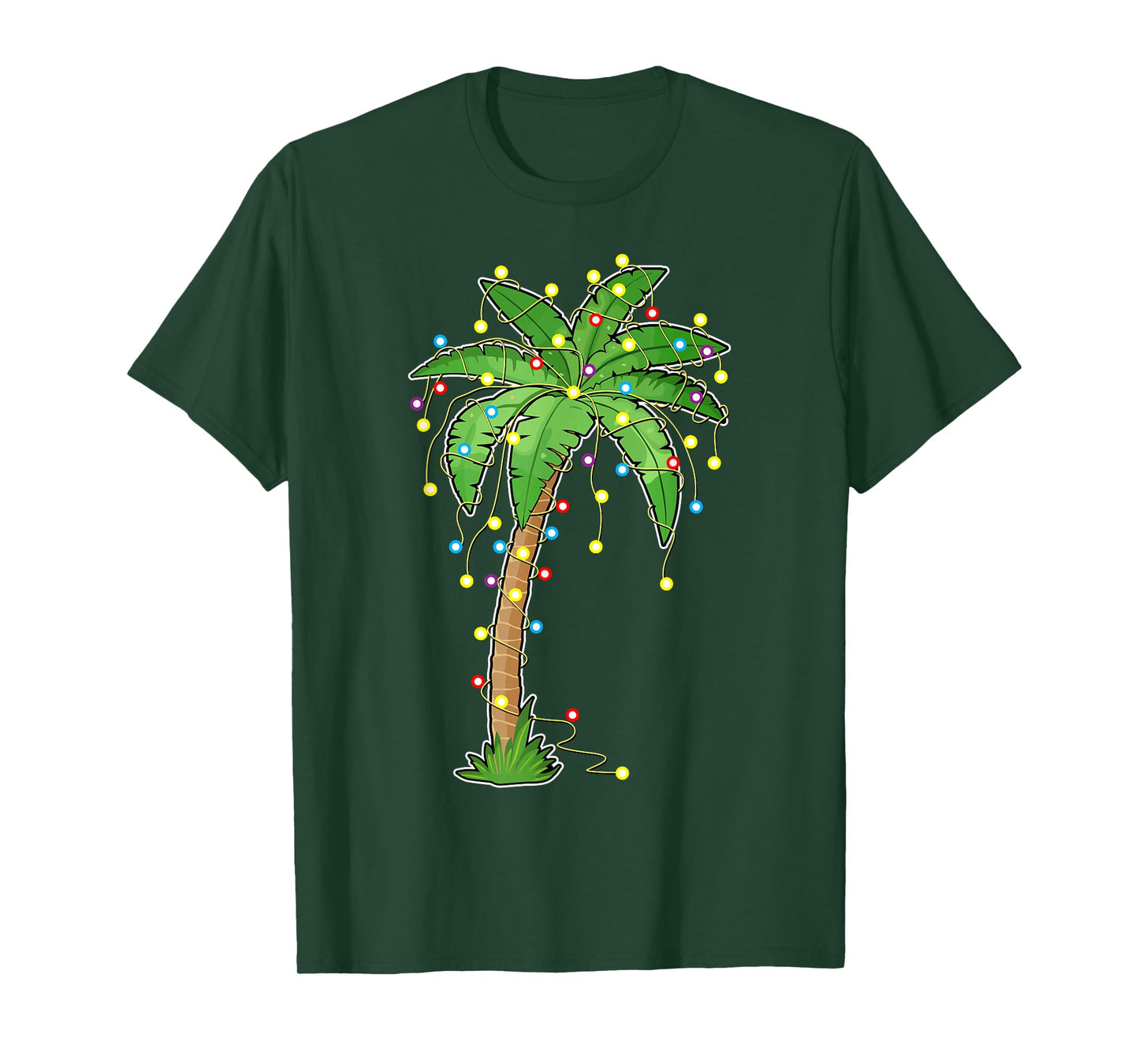 Christmas Lights Palm Tree Beach Funny Tropical Xmas Gift T-Shirt