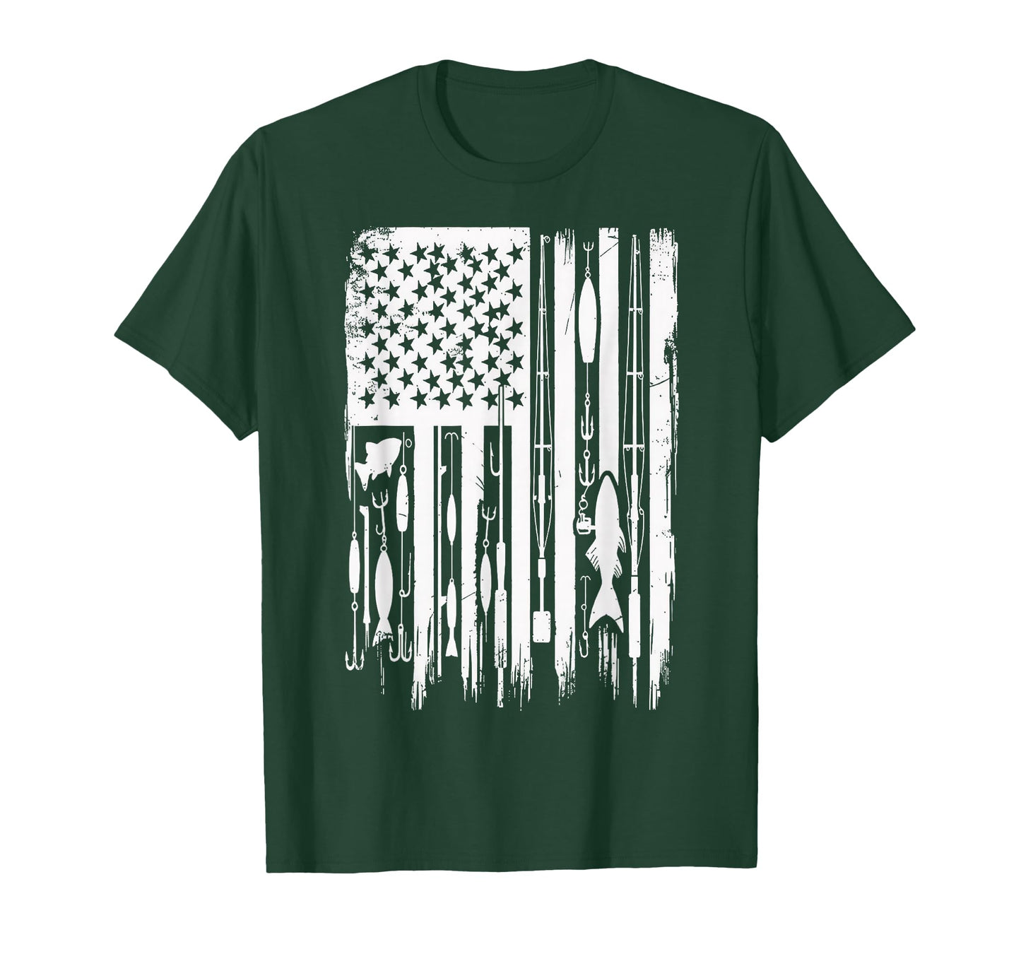 Outdoor Fishing American Flag Fisherman Fish Lover T-Shirt