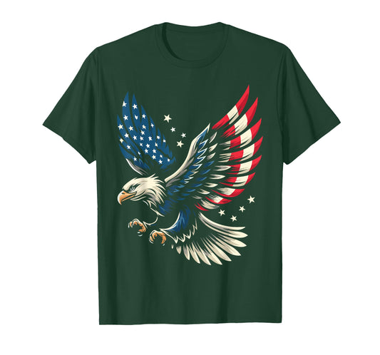 Bald Eagle Patriotic American Flag 4th of July T-Shirt