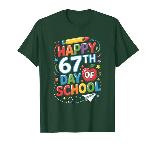 67 Day of School Meme Teachers Kids Child Happy 67 Days T-Shirt