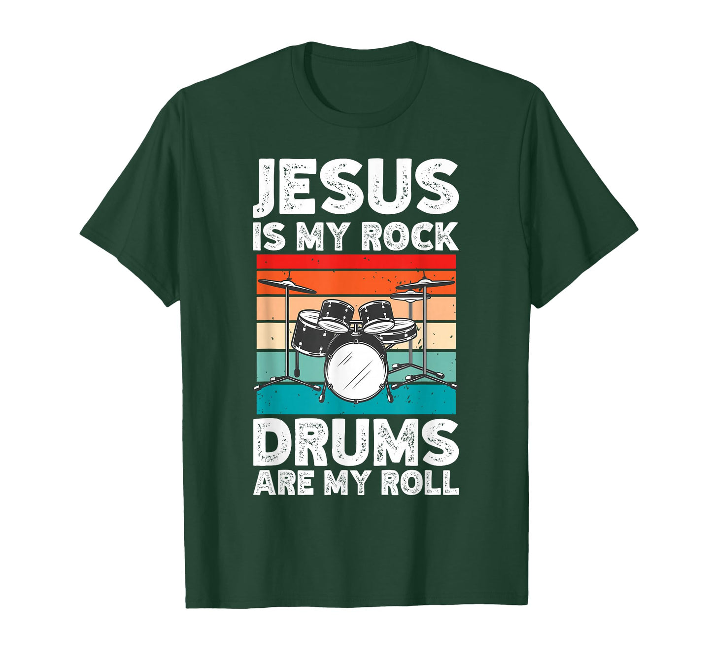 Drummer Jesus Drumming Drums Percussion Faith Christian T-Shirt