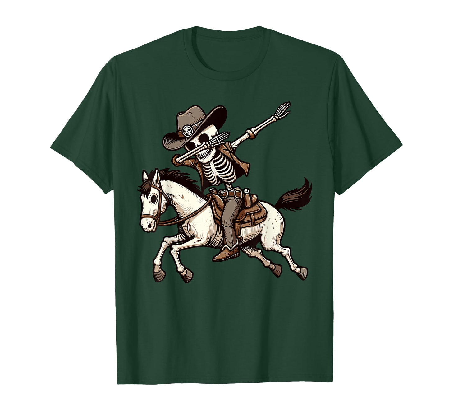Dabbing Skeleton Cowboy Halloween Costume Kids Boys Men Dab T-Shirt