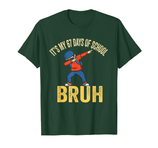 I Survived 67 Days of School Bruh Dabbing Six Seven Funny T-Shirt