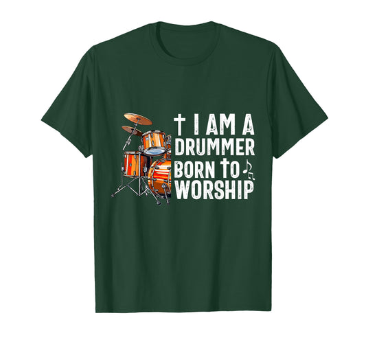 Christian Drummer Drum Player Stick Men Jesus Worship Music T-Shirt