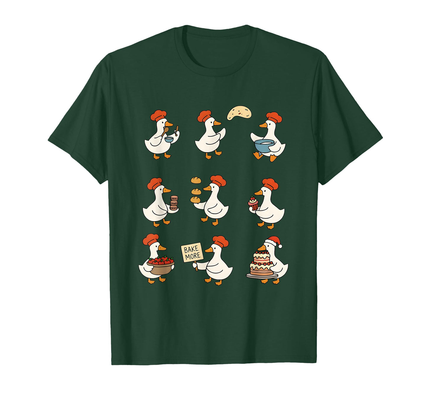 Cute Goose Baking Funny Baker Goose Chef Pastry Baker Lover T-Shirt