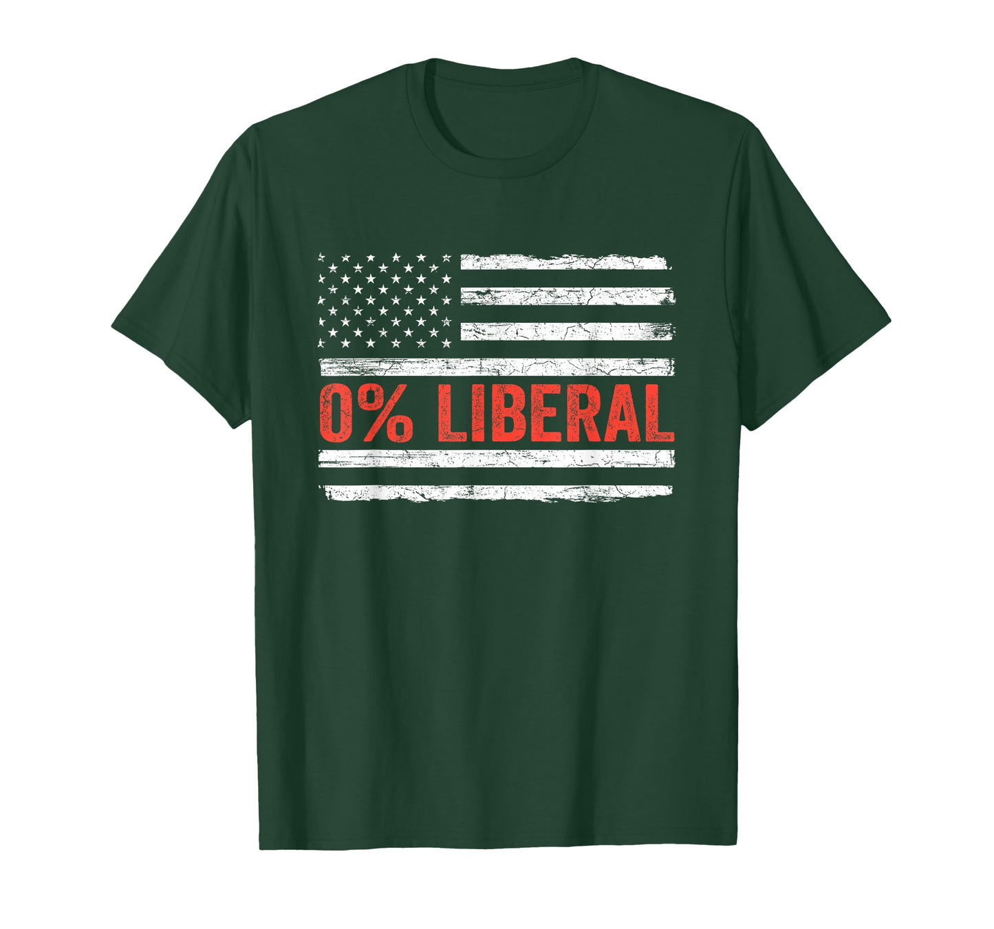 Zero Percent 0% Liberal Vintage USA Flag Pro Conservative T-Shirt