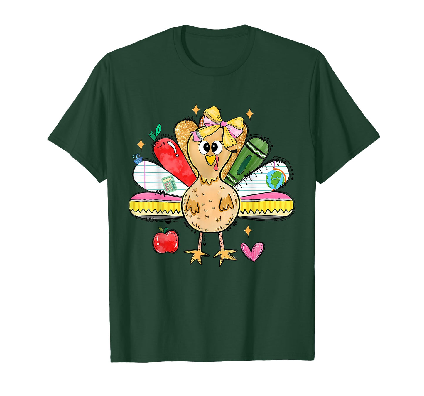 Cute School Turkey Thanksgiving Holiday Teacher Student T-Shirt