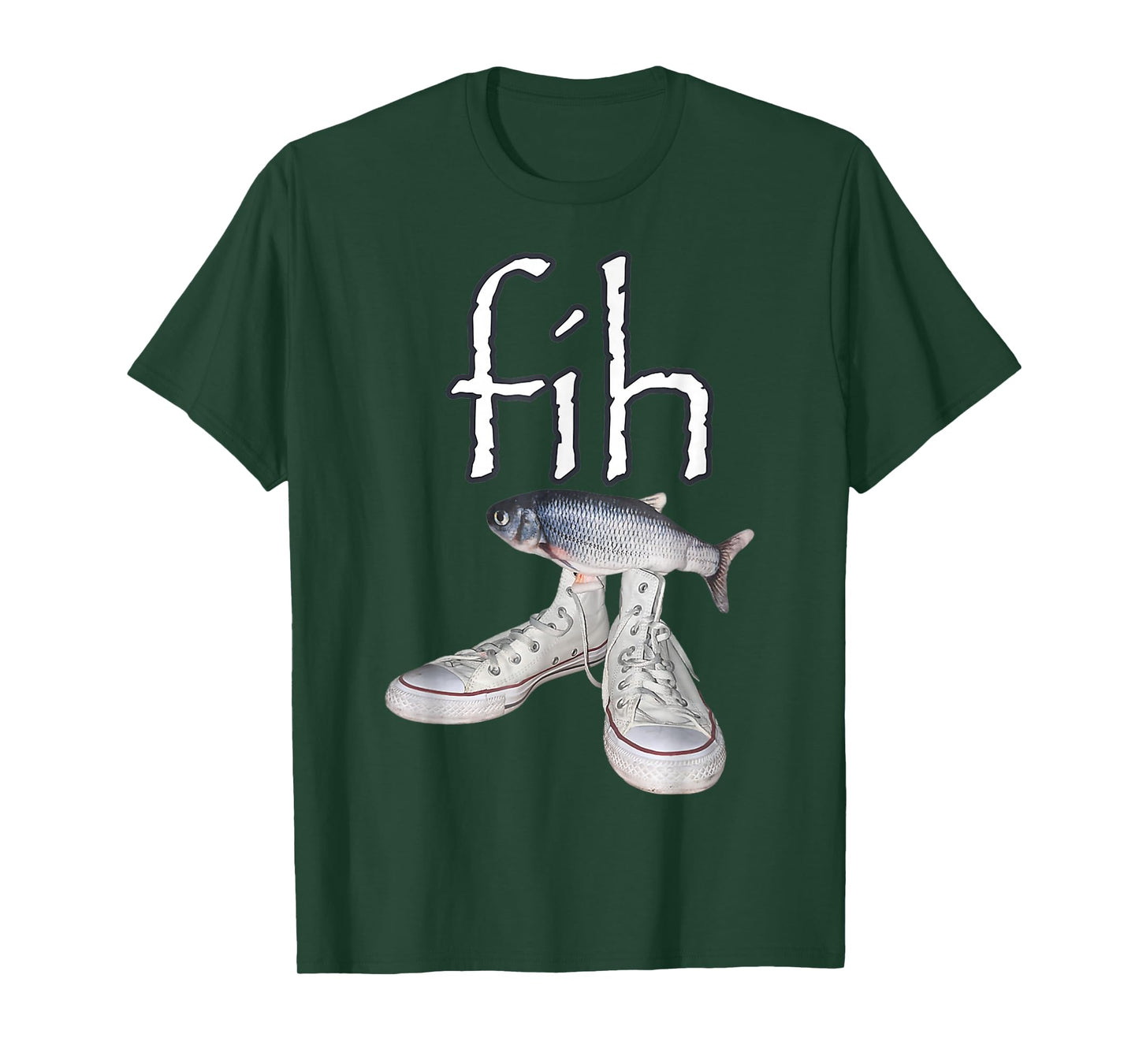 Fih Shoes Fish Funny Misspelled Fish Meme Fih Calling Humor T-Shirt