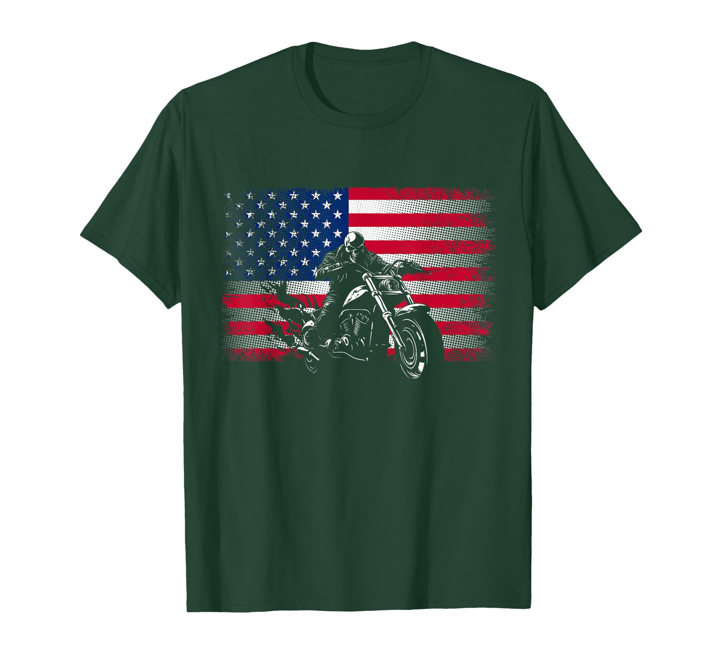 American Flag Biker Motorcycle Women Men T-Shirt