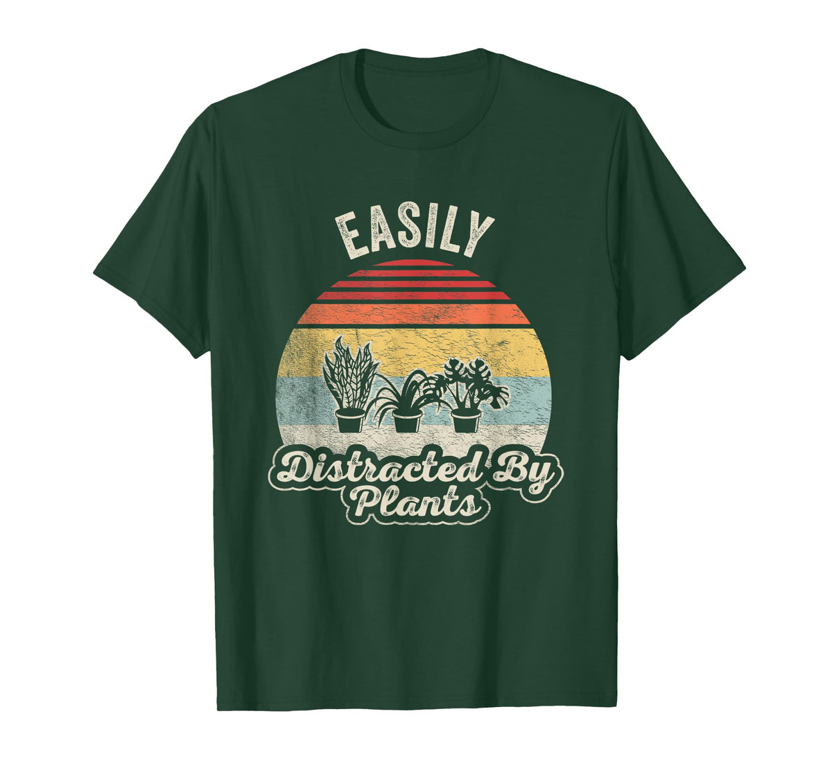 Retro Vintage Easily Distracted By Plants Gardening T-Shirt