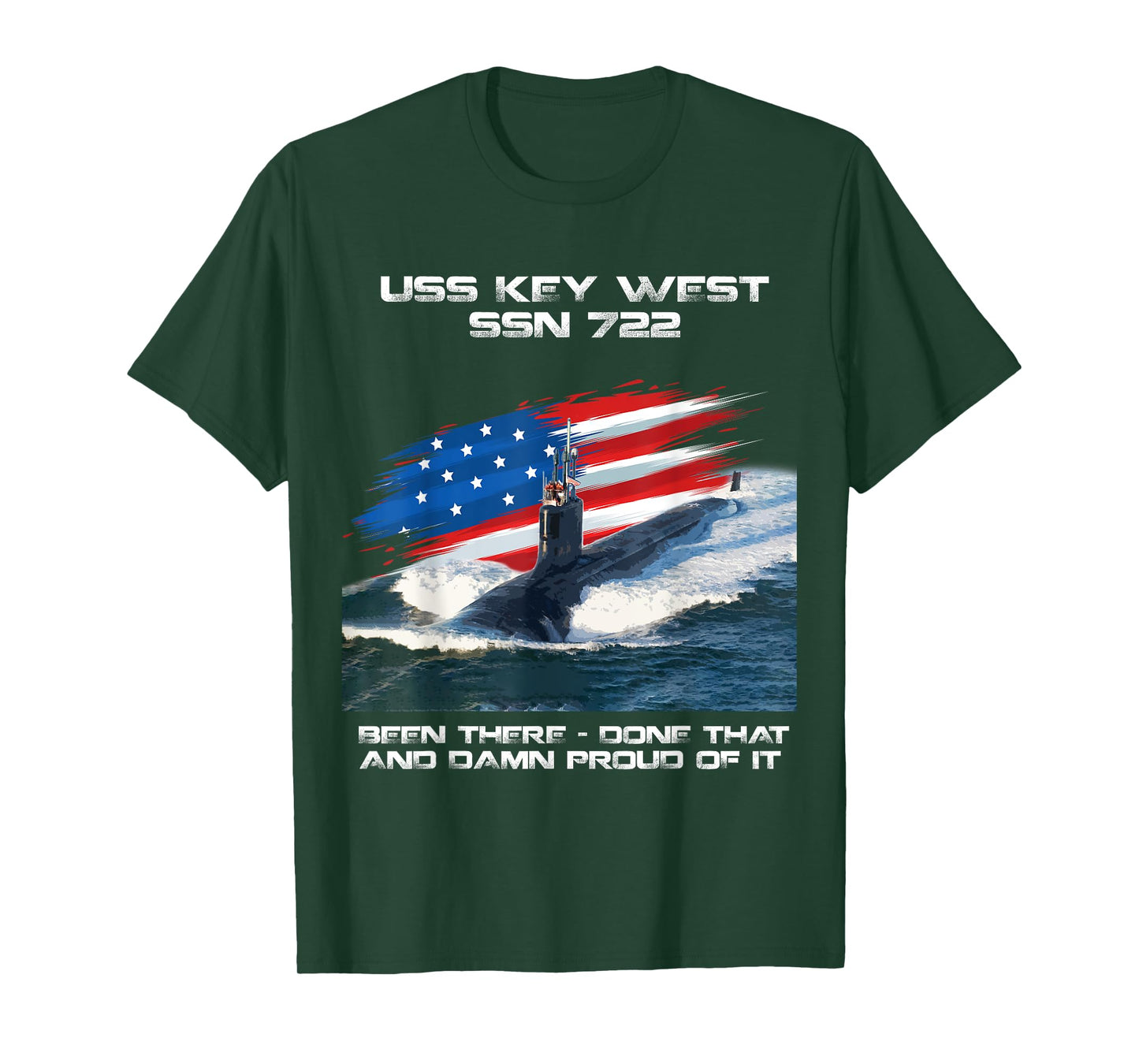 USS Key West SSN-722 American Flag Submarine Veteran Xmas T-Shirt for Women Men