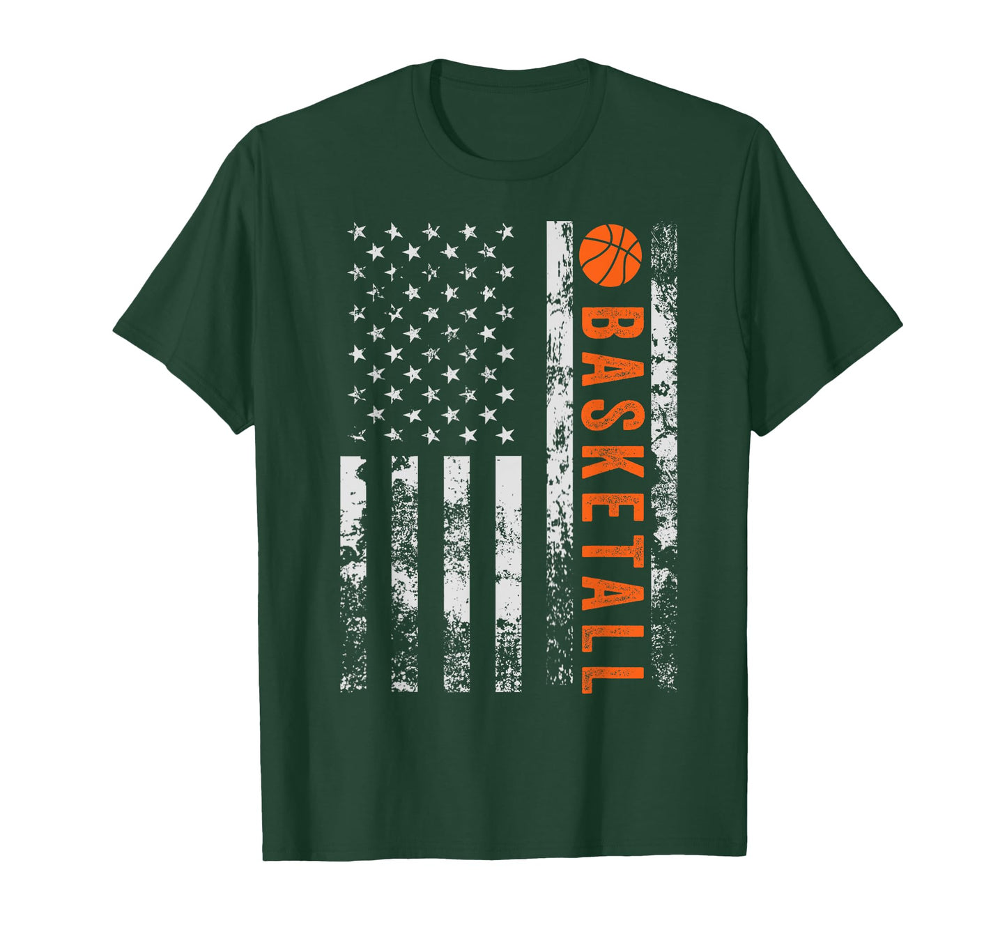 Vintage Basketball USA Flag T-Shirt