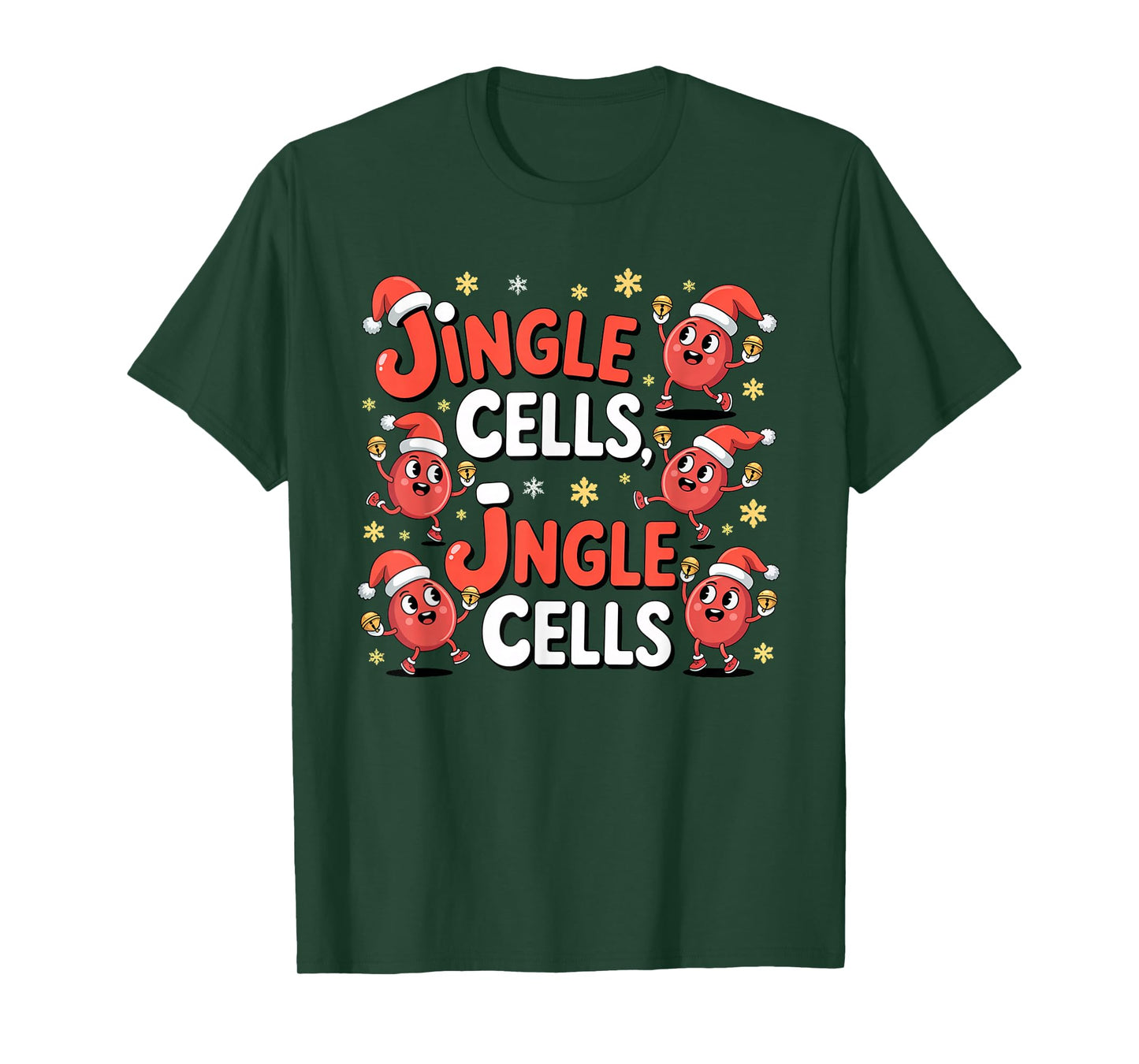Jingle Cells, Biology and Microbiology Christmas T-Shirt