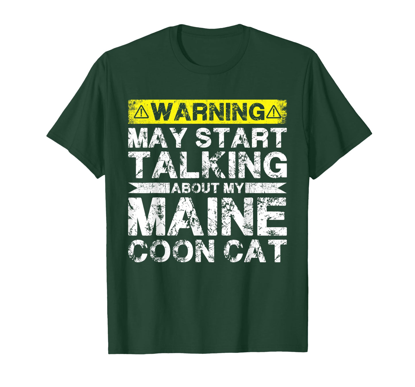 Warning May Start Talking About My Maine Coon Cat Men Women T-Shirt