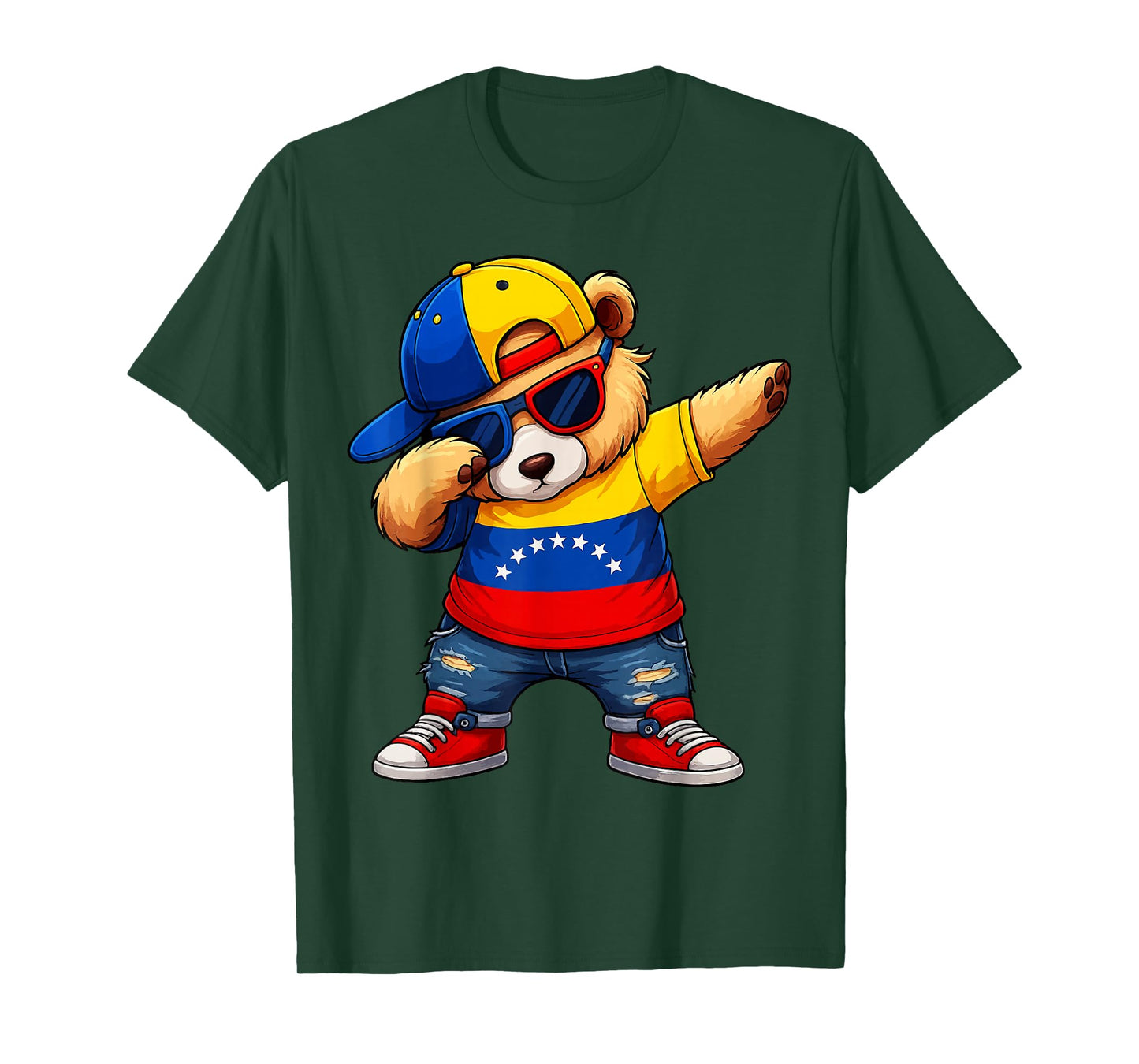 Venezuela Hispanic Heritage Venezuelan Bear Dabbing Kids T-Shirt