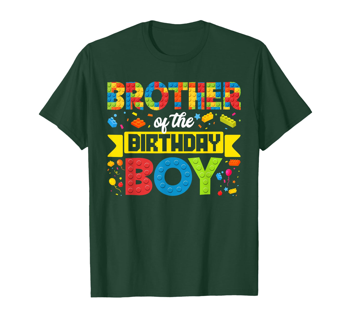Brother Of The Birthday Boy Master Builder Building Blocks T-Shirt