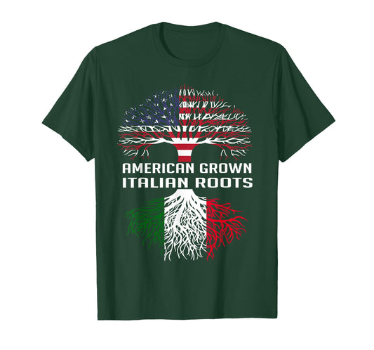 American Grown Italian Roots Italy Flag Proud Italian Roots T-Shirt