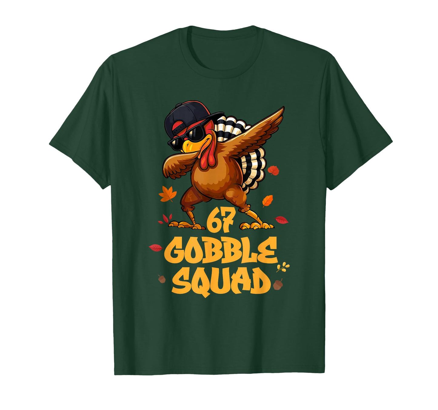67 Gobble Squad Dabbing Turkey Thanksgiving Toddler Boy Kids T-Shirt
