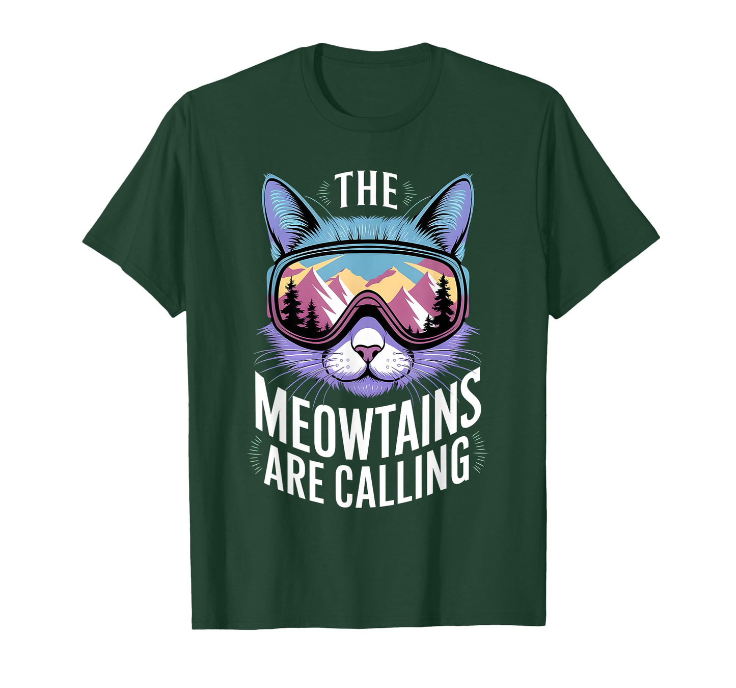the mountains are calling cat lover Cool Snowboard ski lover T-Shirt