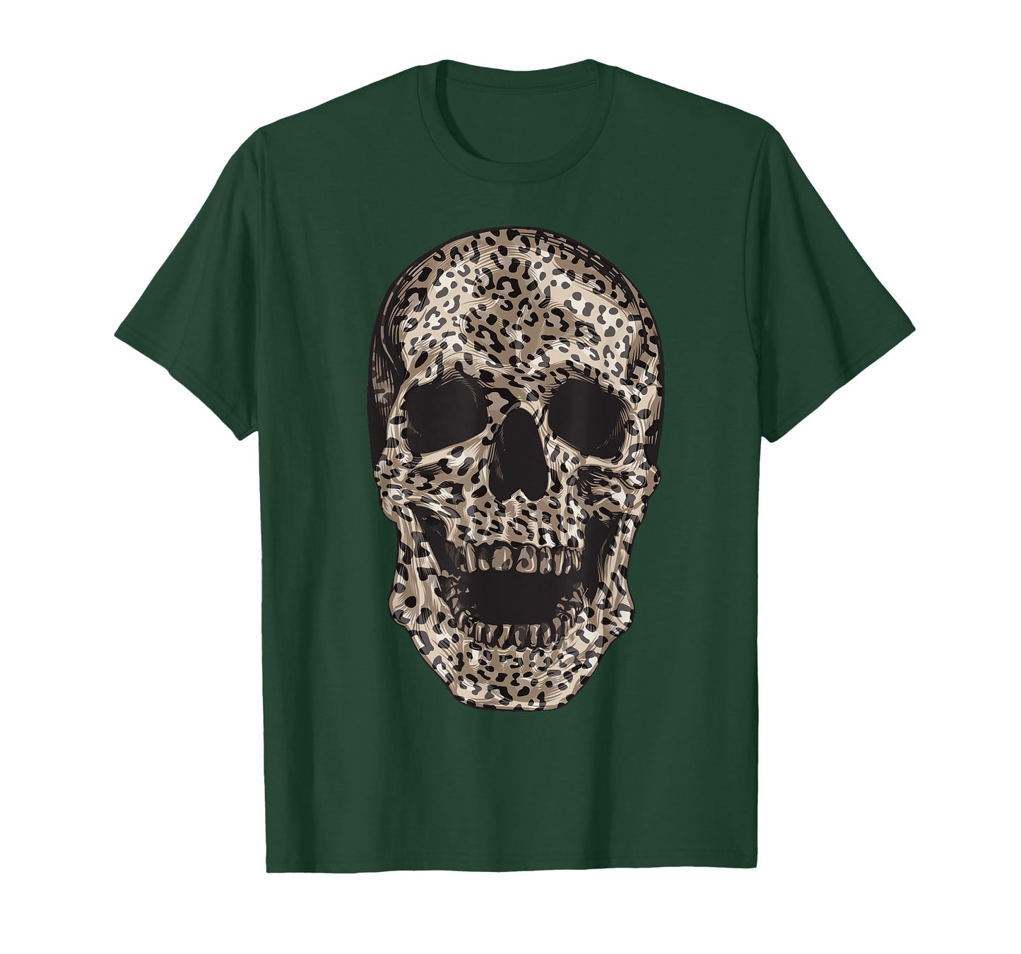 Cool Leopard Print Skull | Funny Animal Skin Head Bone Gift T-Shirt