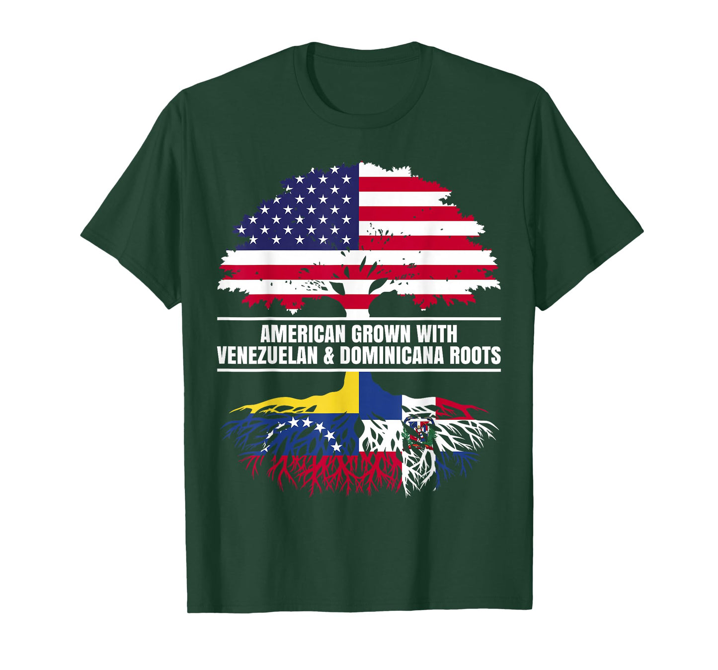 American Grown with Flag Heritage Venezuelan Dominican Roots T-Shirt