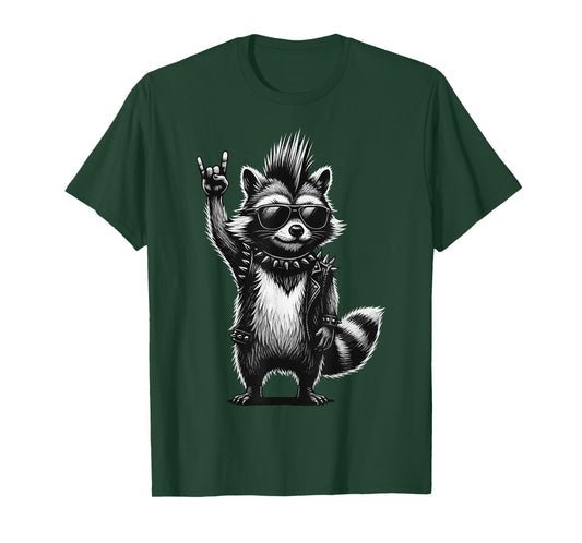 Raccoon Punk Rock Music T-Shirt