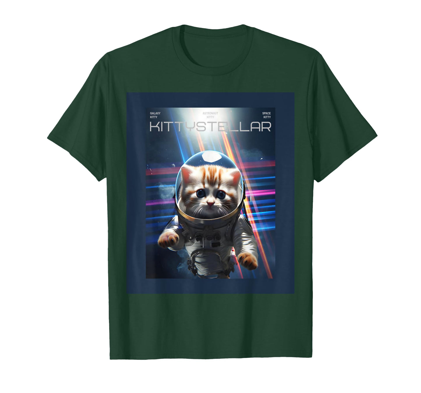 Astronaut Cat with Interstellar Space Aesthetic Movie Poster T-Shirt