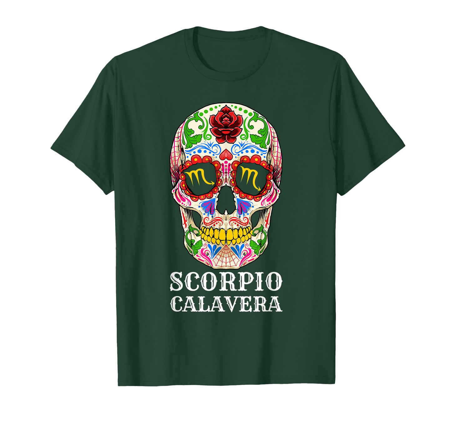 Scorpio Calavera Zodiac Sign for Mexican Dia de Los Muertos T-Shirt