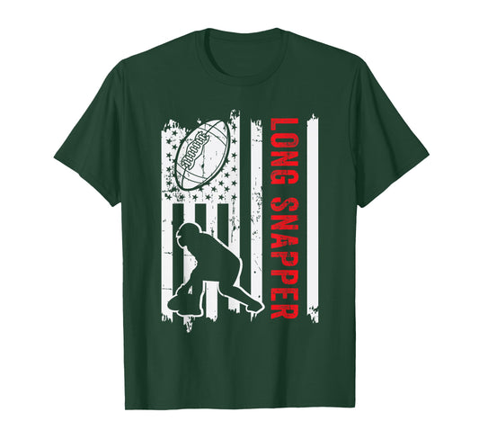 American Flag Long Snapper Football Player Position Team T-Shirt