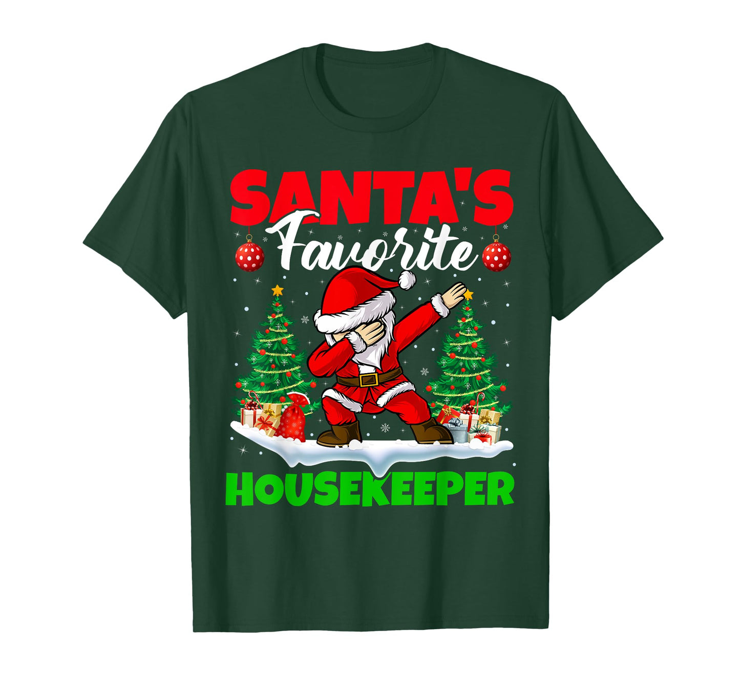 Xmas Dabbing Santa's Favorite Housekeeper Christmas T-Shirt
