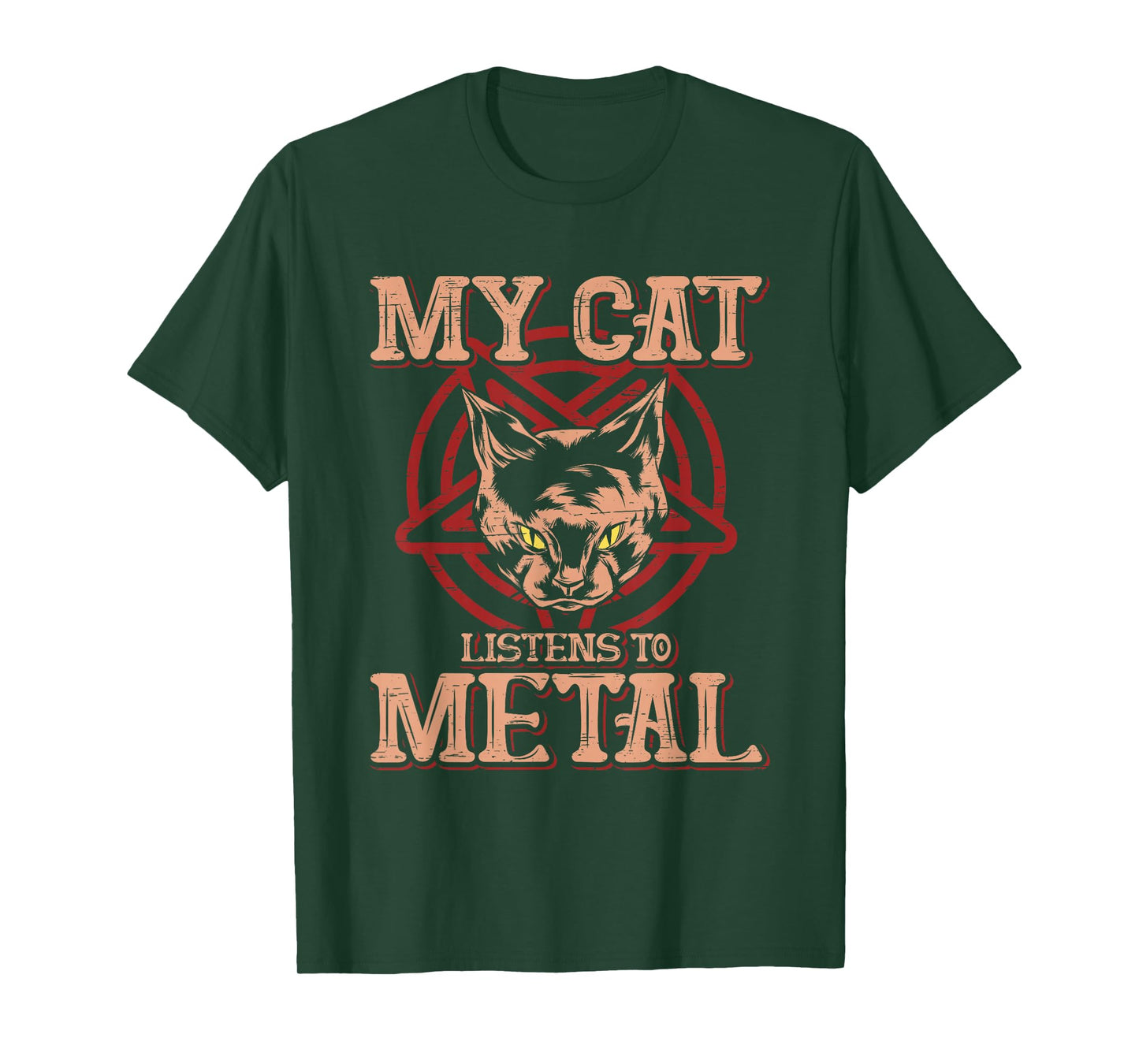 My Cat listens to Metal - Black Dark Rock Death Metal T-Shirt