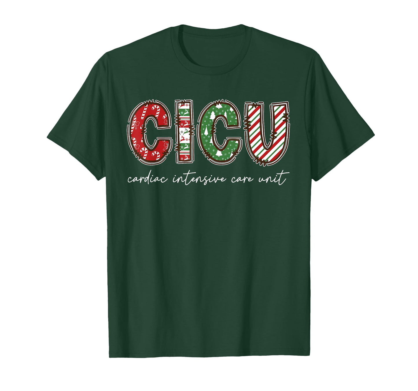 CICU Cardiac Intensive Care Unit ICU Nurse Christmas T-Shirt