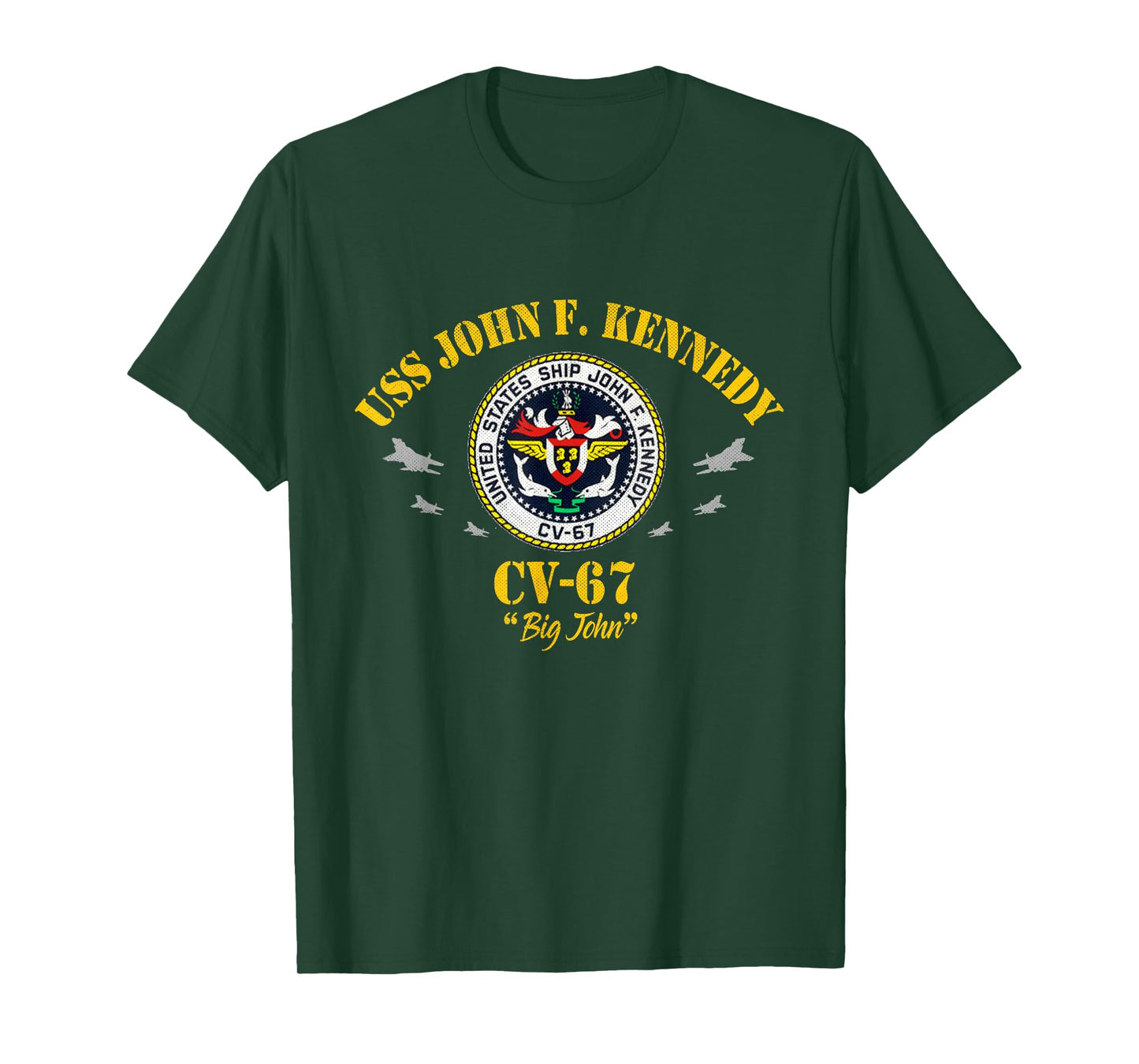 USS John F. Kennedy CV-67 Aircraft Carrier Veteran Flag T-Shirt