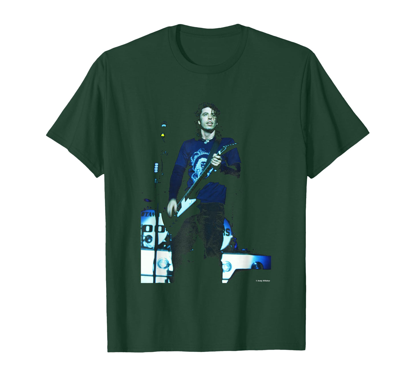 Dave Grohl Foo Fighters Live Big Me by Andy Willsher T-Shirt