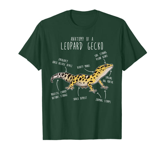 Anatomy of a Leopard Gecko, Funny Pet Reptile Lizard Lover T-Shirt