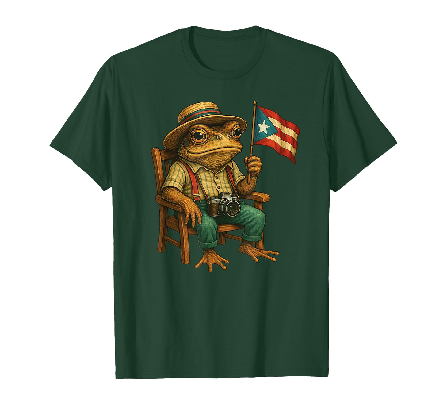 Funny Coqui Frog Puerto Rico Flag Taino Boricua Hispanic T-Shirt