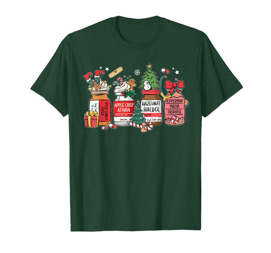 Christmas Nurse Funny Peppermint Mocha Propofol ER ED ICU RN T-Shirt