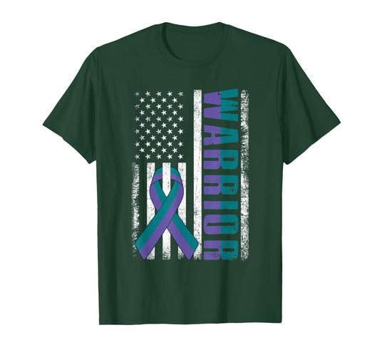 Anal Cancer Awareness Day Warrior American Flag T-Shirt for Women Men