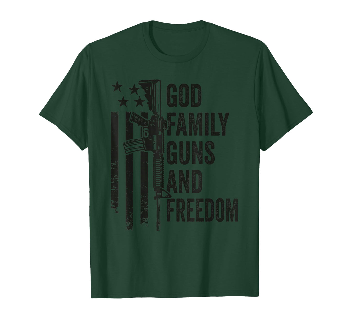 GOD Family Guns & Freedom - Gun Rights Faith Jesus Camo T-Shirt