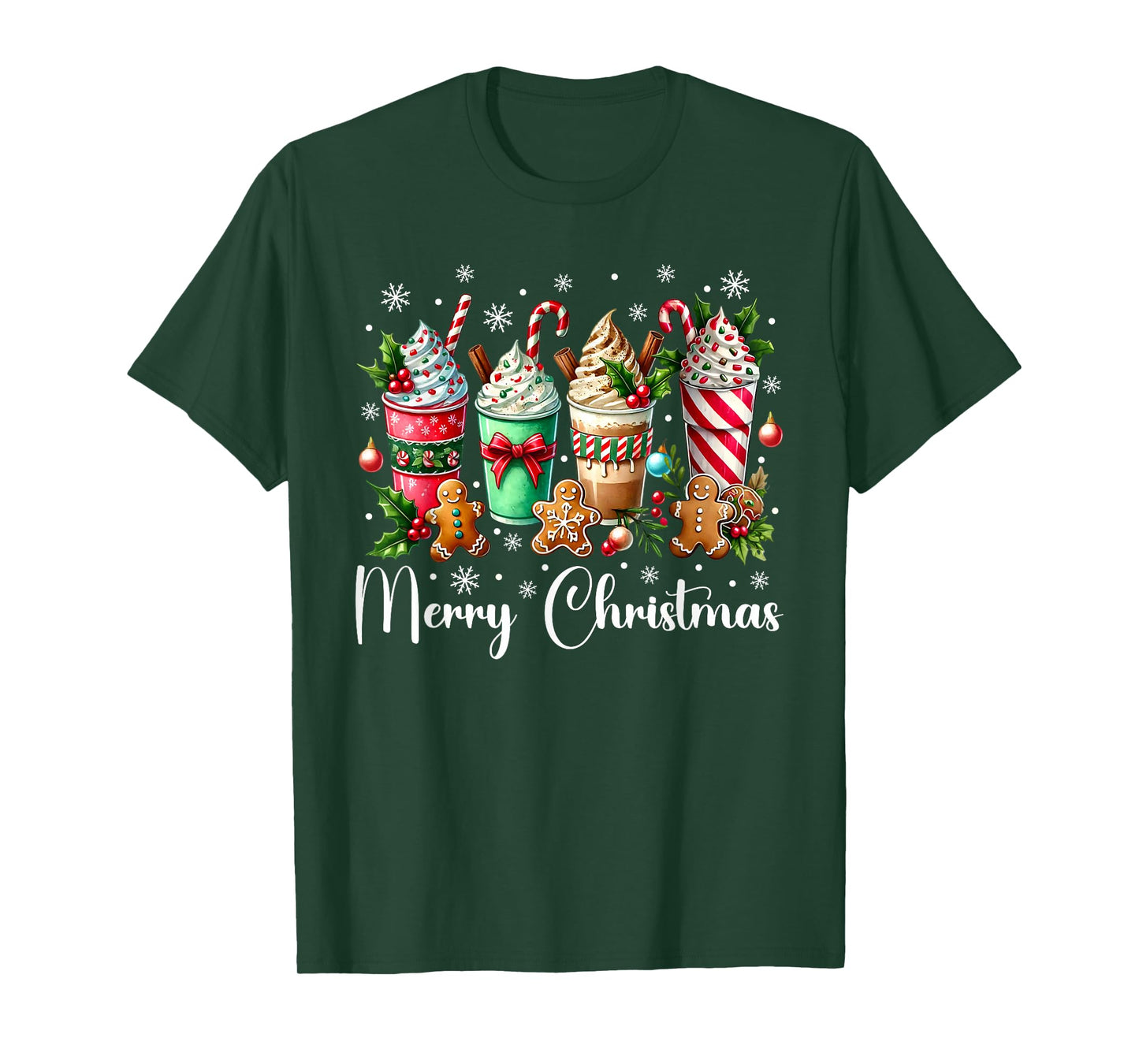 Christmas Pajamas Gingerbread Christmas Coffee Hot Cocoa T-Shirt