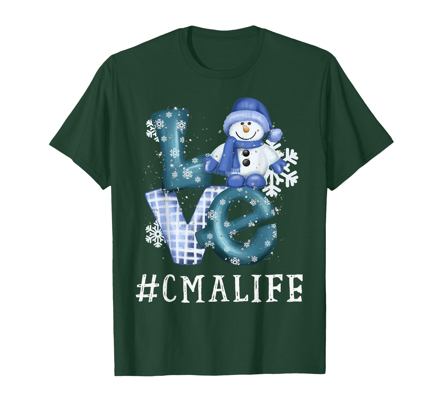 CMA Certified Medical Assistant Love Snowman Winter Season T-Shirt