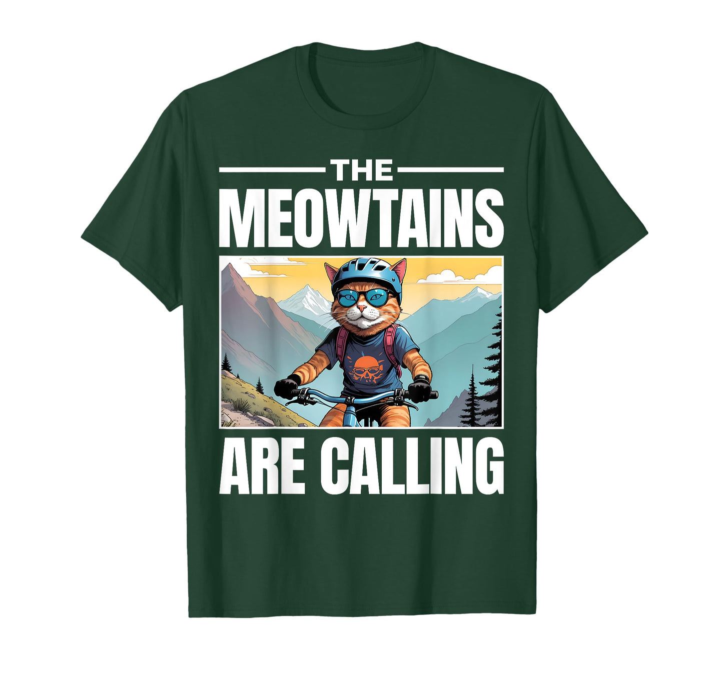Funny MTB Cat Mountain Bike Biker T-Shirt