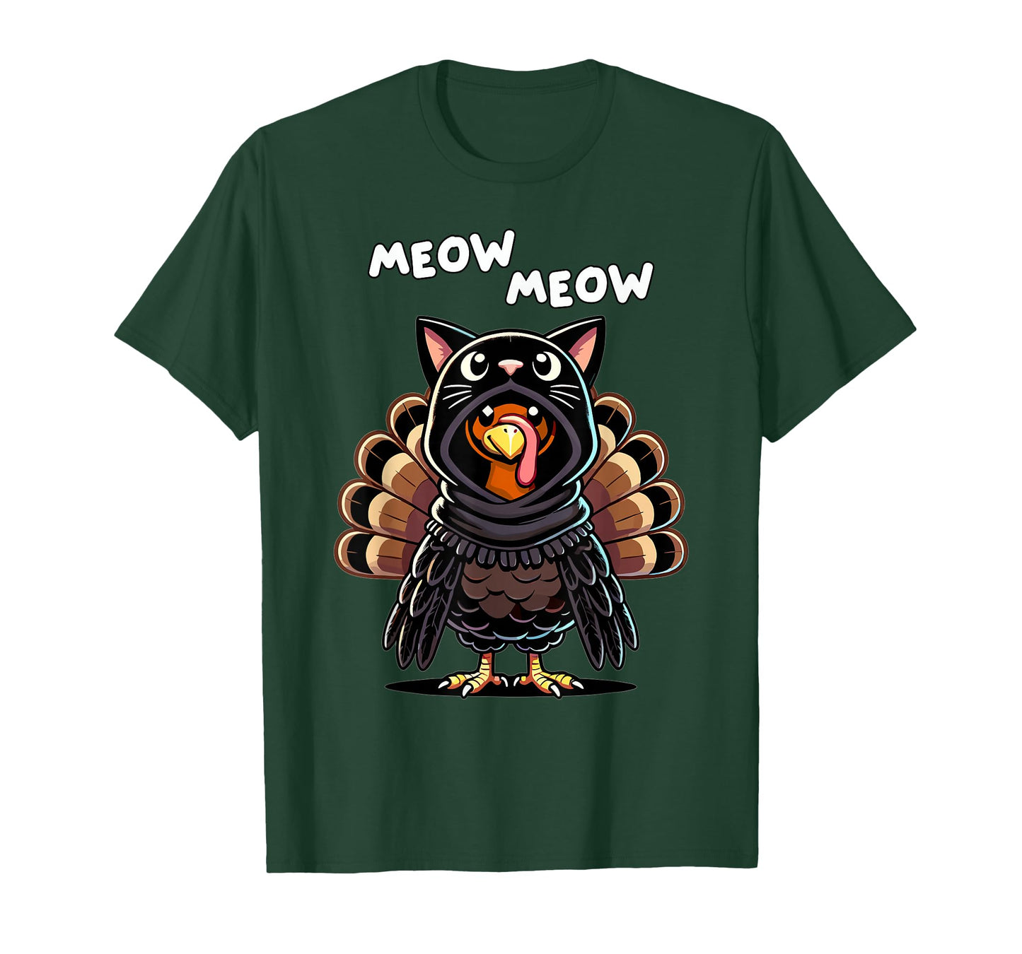Turkey Cat Meow Thanksgiving Shirts Women Thanksgiving Gifts T-Shirt