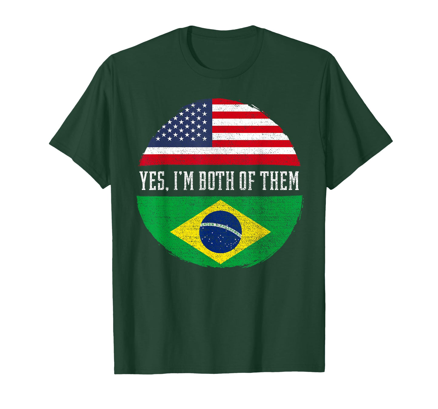 Half American Half Brazilian USA Flag Brazil Heritage DNA T-Shirt