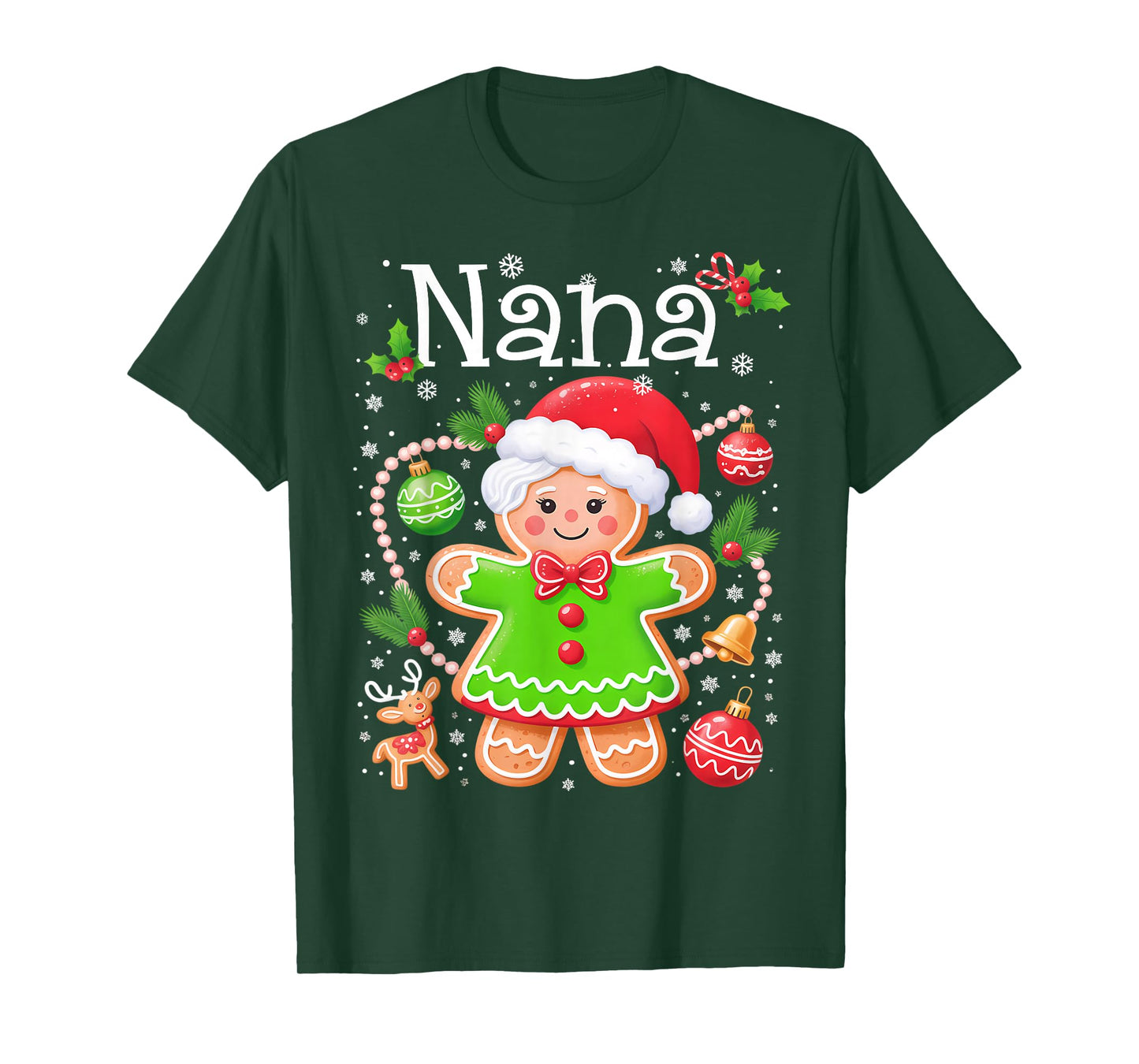 Cute Nana Gingerbread Family Matching Christmas Cookie Crew T-Shirt