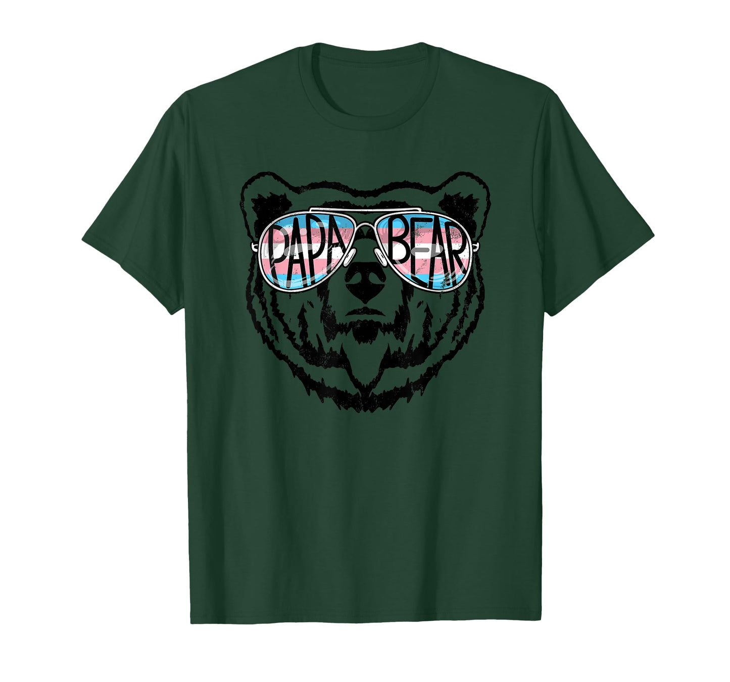 Mens Trans Papa Bear Pride Proud Dad Ally Transgender Rainbow T-Shirt