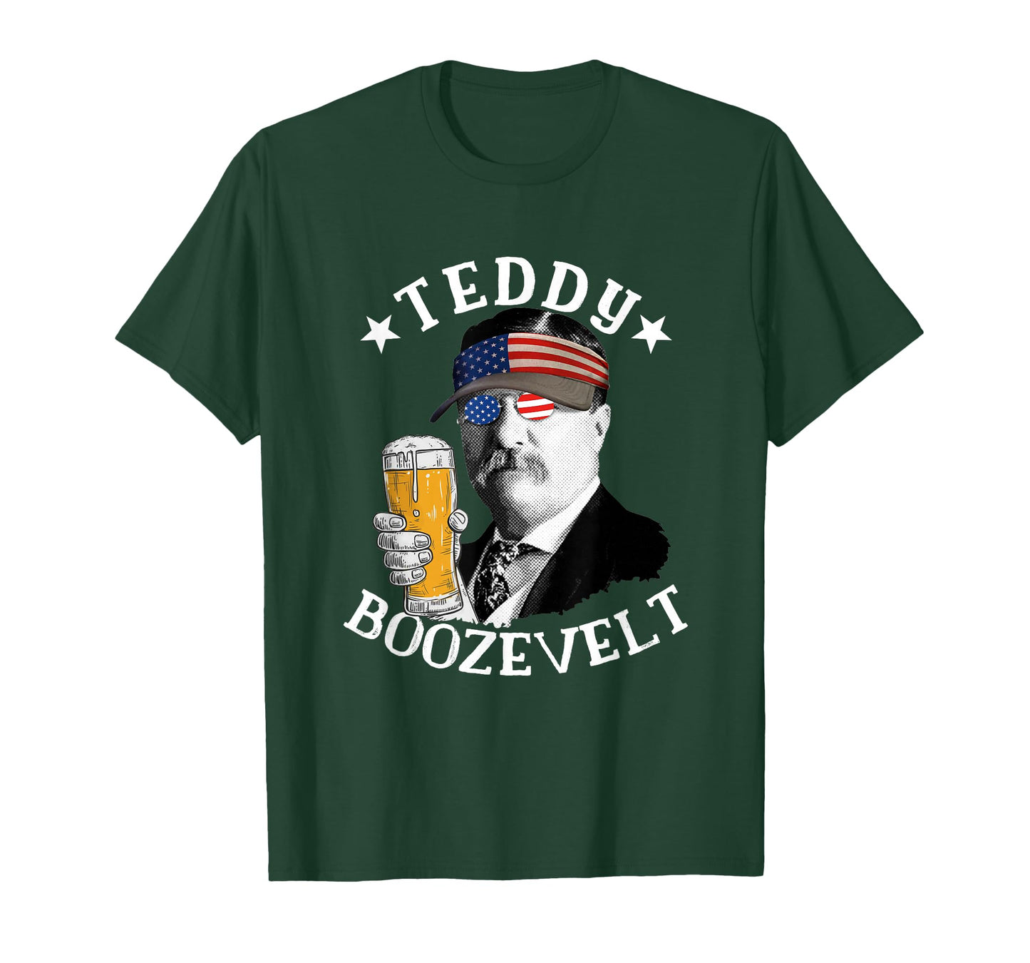 Teddy Boozevelt President Theodore Roosevelt Drinking Beer T-Shirt