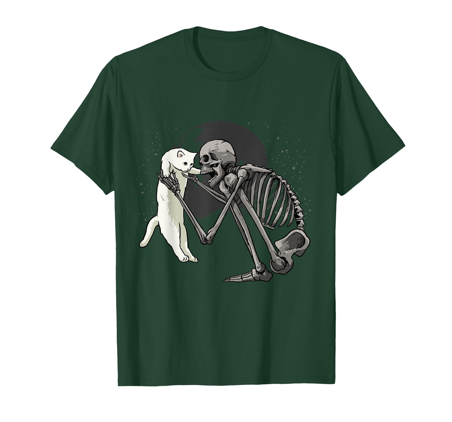 Halloween Skeleton Cat Shirt Funny Skeleton Holding Cat Pet Men Women Kids T-Shirt