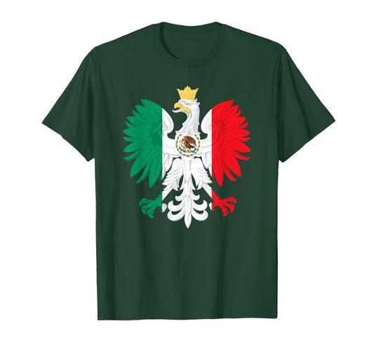 Mexican Polish Flag Eagle Mexico Poland Polska Heritage T-Shirt